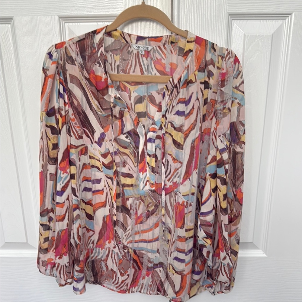 Colorful Abstract Print Women's Top